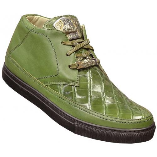 Fennix 3272 Forest Green Genuine Alligator Hi-Top Sneakers